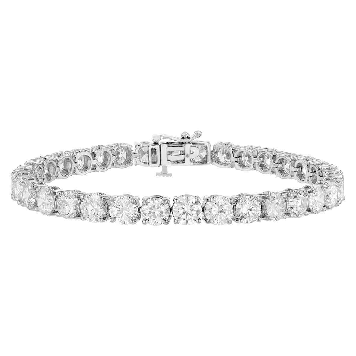 Borsheims Signature Collection Lab-Grown Diamond Tennis Bracelet in White Gold, 15.00 cttw