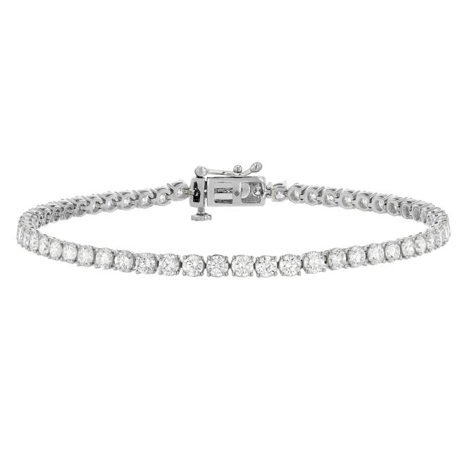 Borsheims Signature Collection Lab-Grown Diamond Tennis Bracelet in White Gold, 5.00 cttw