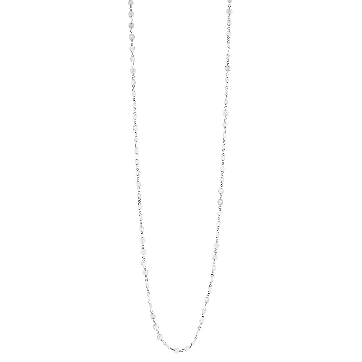 TARA Pearls Rose Cut Diamond Station Chain Necklace in Platinum, 18