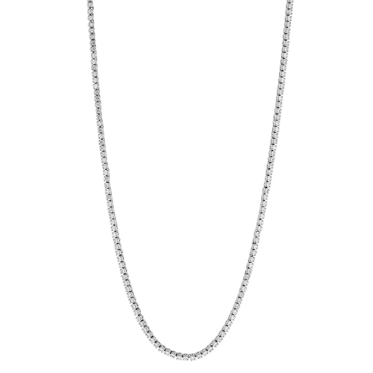 Borsheims Signature Collection Lab-Grown Diamond Tennis Necklace in White Gold, 18.5