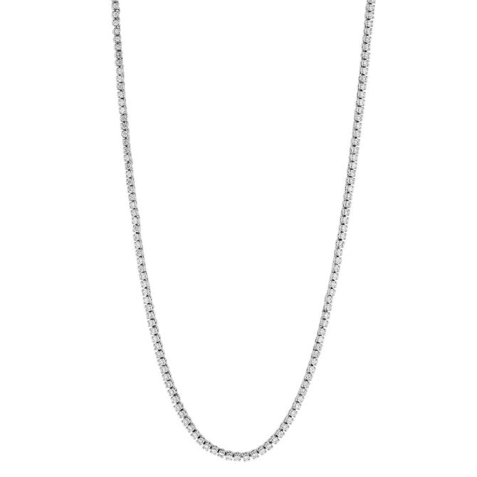 Borsheims Signature Collection Lab-Grown Diamond Tennis Necklace in White Gold, 18.5", 2.00 cttw