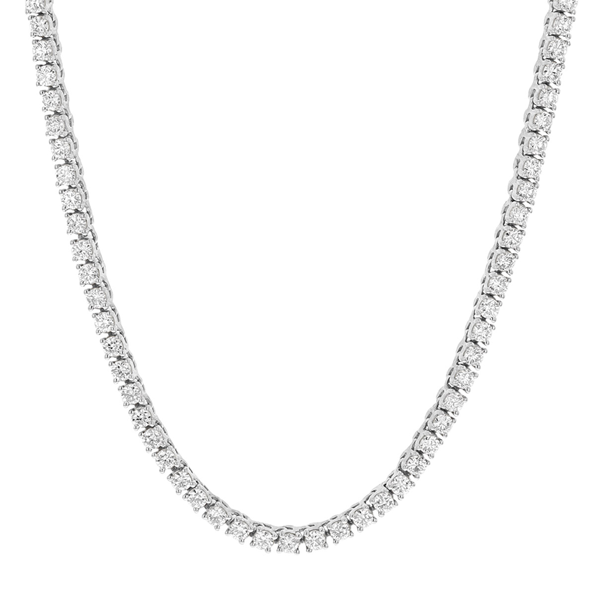 Borsheims Signature Collection Lab-Grown Diamond Tennis Necklace in White Gold, 18.5