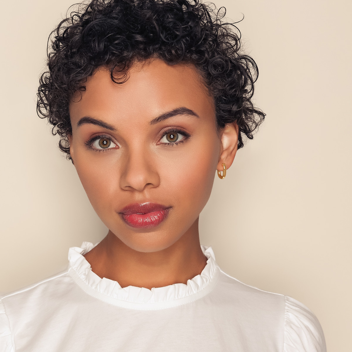 Yellow Gold Rounded U-Shape Hoop Earrings