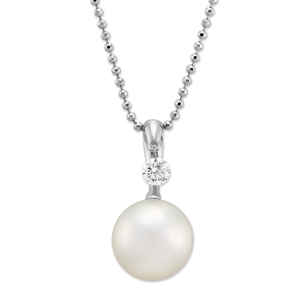 TARA Pearls White South Sea Cultured Pearl & Diamond Pendant in White Gold 18