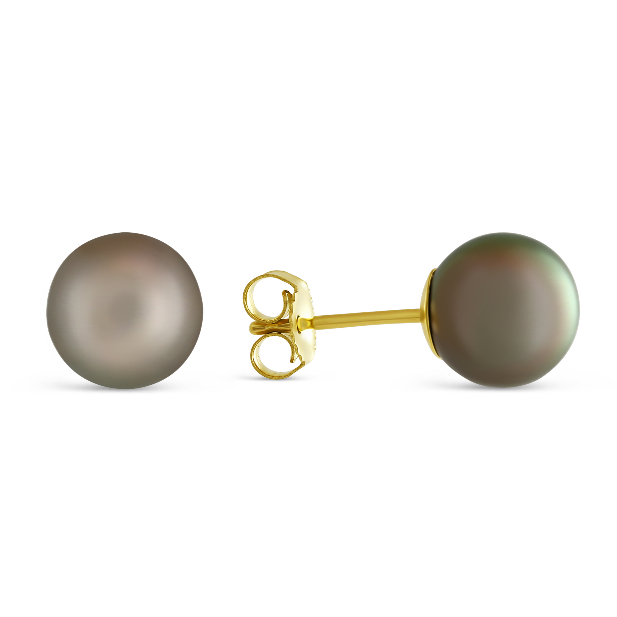 TARA Pearls Tahitian South Sea Cultured Pearl Stud Earrings in Yellow Gold, 8-9 mm