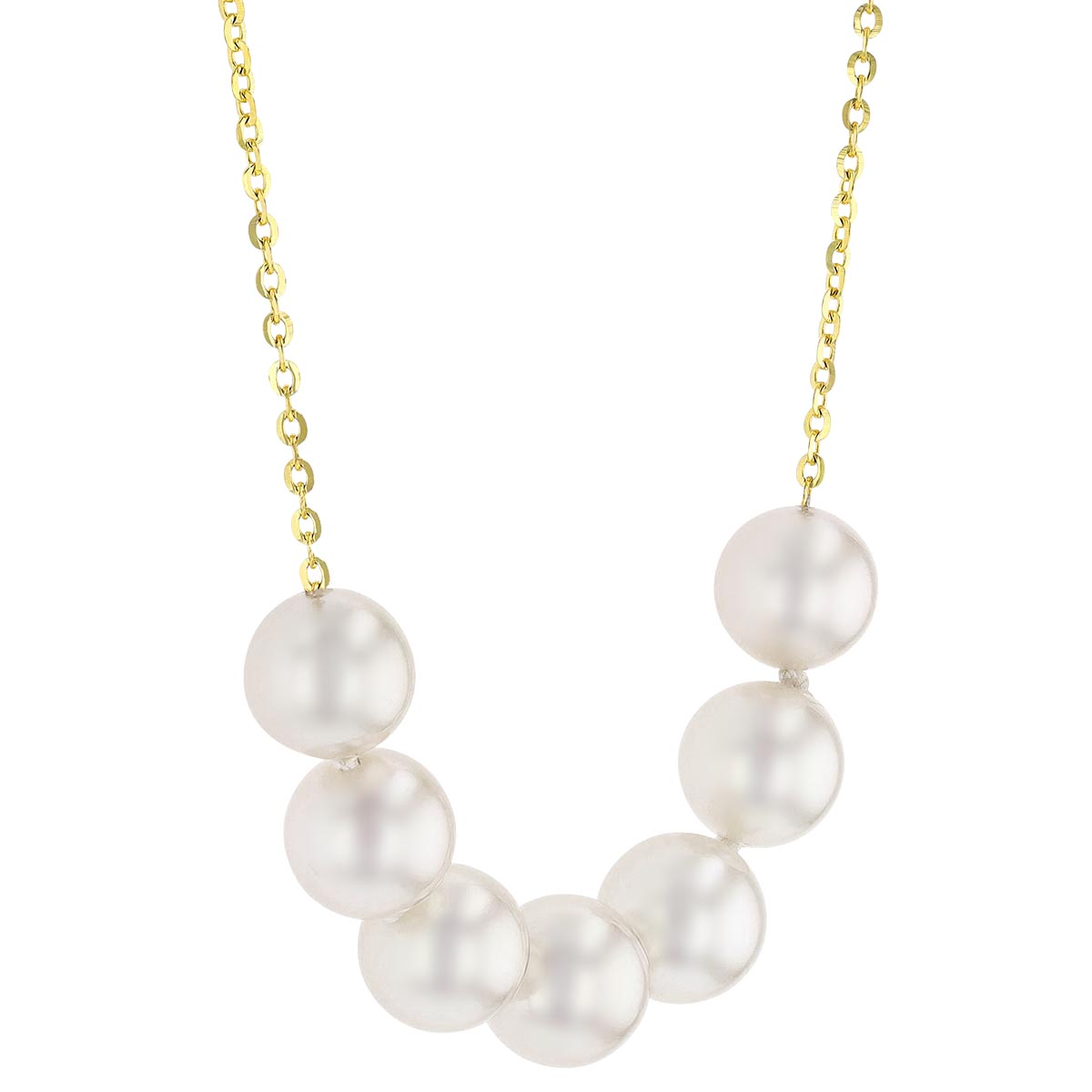 TARA Pearls 7 White Cultured Pearl Necklace in Yellow Gold, 18