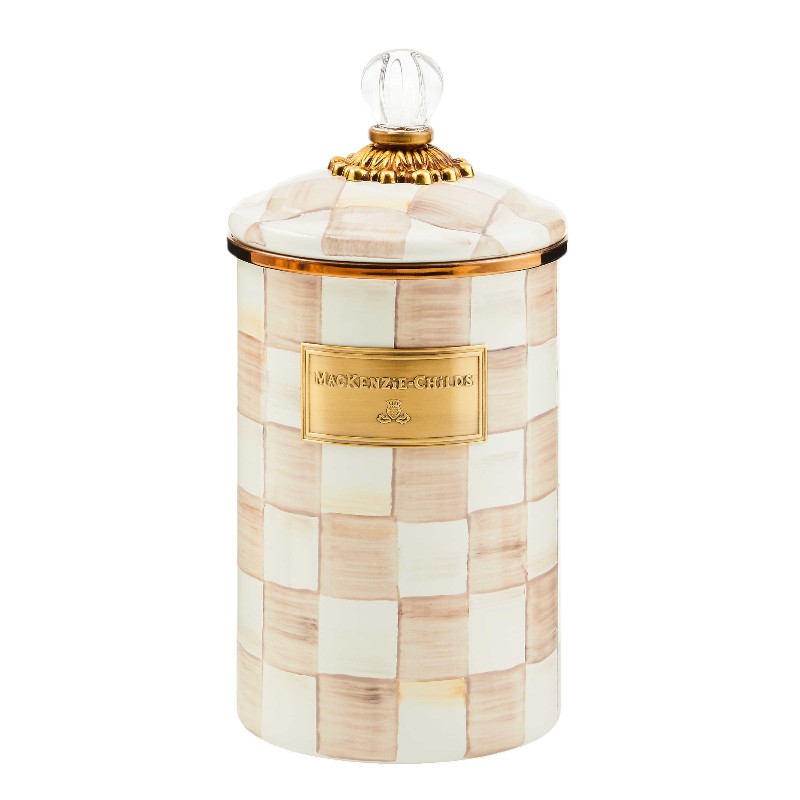 MacKenzie-Childs Mocha Check Canister, Large