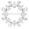 Swarovski Matrix Pear Cut Brooch, White and Rhodium Plated
