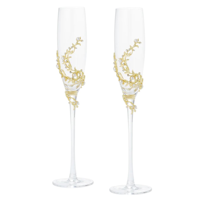 Olivia Reigel Gold Eleanor Flutes, Set of 2