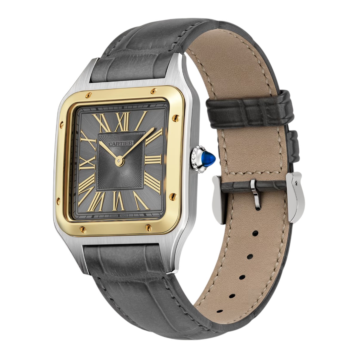 Cartier Santos-Dumont 43.5mm x 31.4mm Watch, Grey Dial