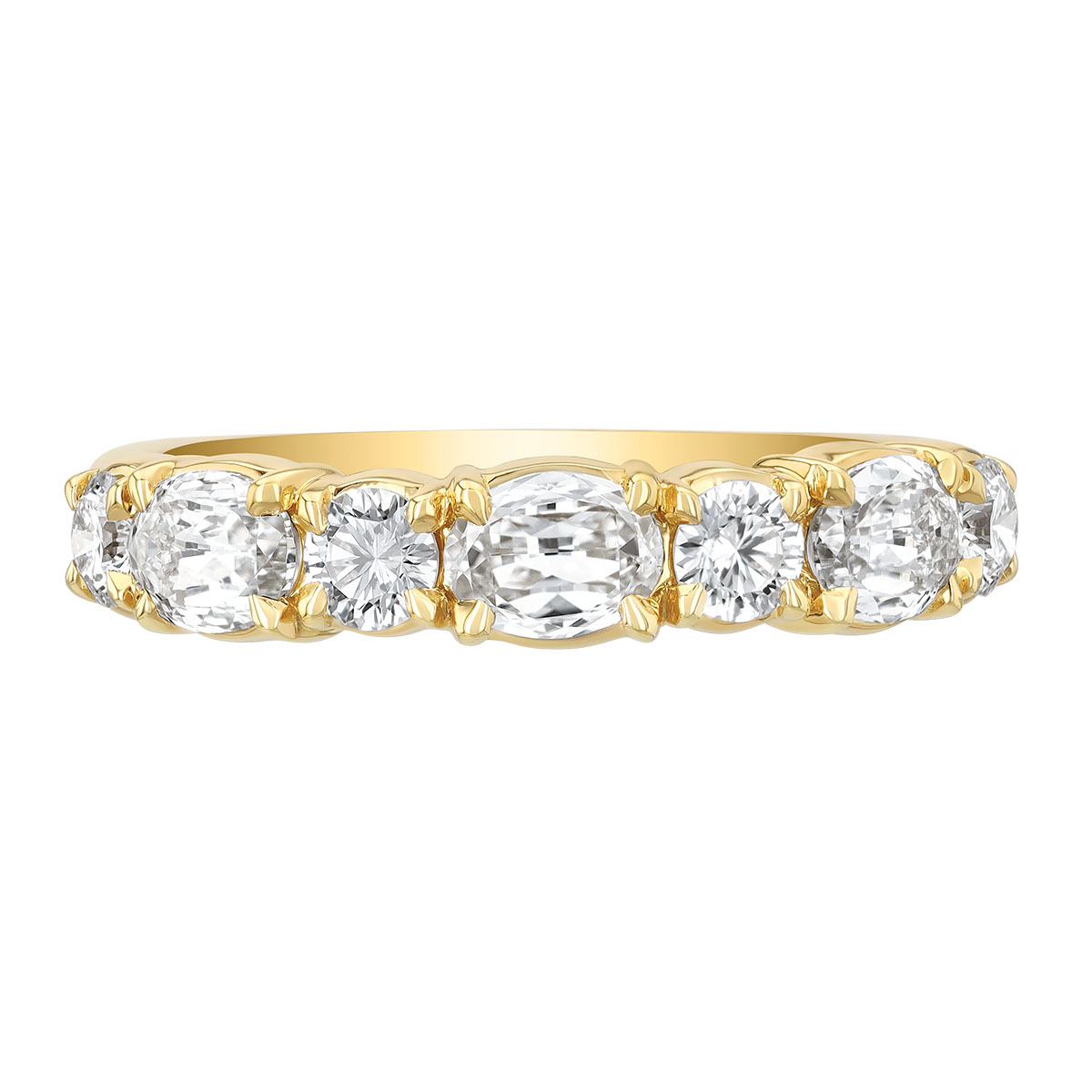 Christopher Designs Crisscut L'Amour Oval & Round Diamond Wedding Band in Yellow Gold