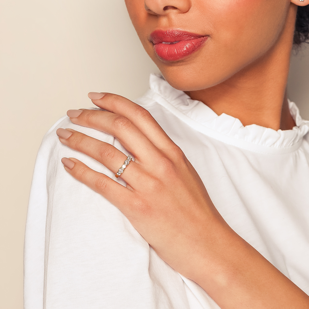 Christopher Designs Crisscut L'Amour Oval & Round Diamond Wedding Band in Yellow Gold