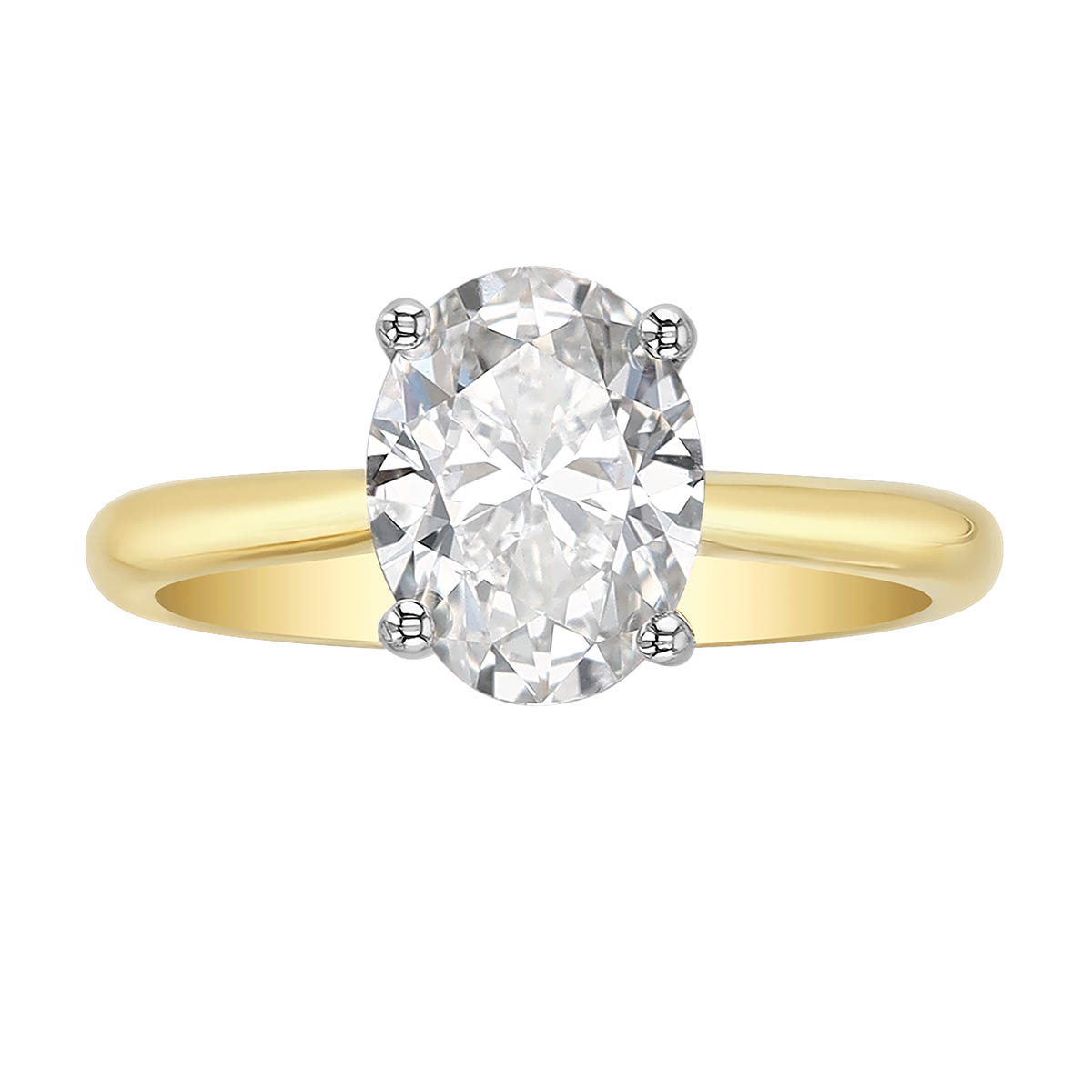 Oval Diamond & Hidden Halo Engagement Ring in Two Tone