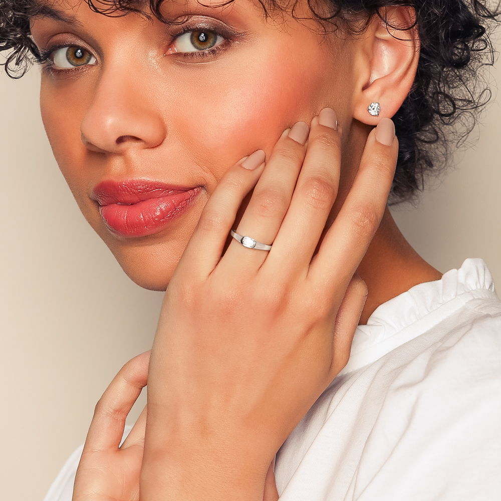 Christopher Designs Crisscut L'Amour Classic Diamond Split Bezel Engagement Ring in White Gold