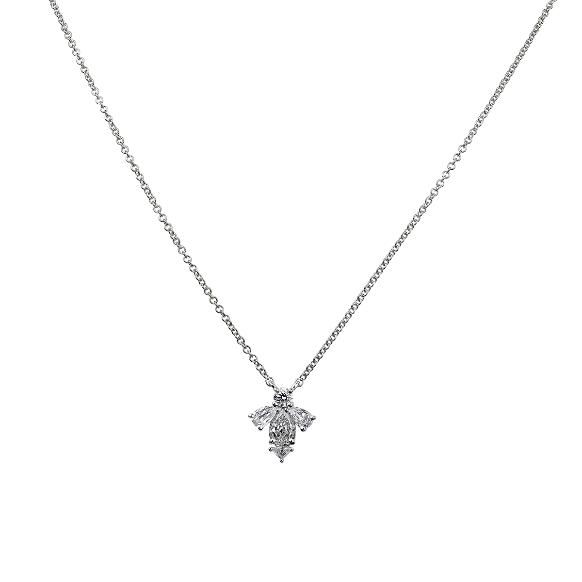 Christopher Designs Multi-Shape Diamond Bee Pendant in White Gold