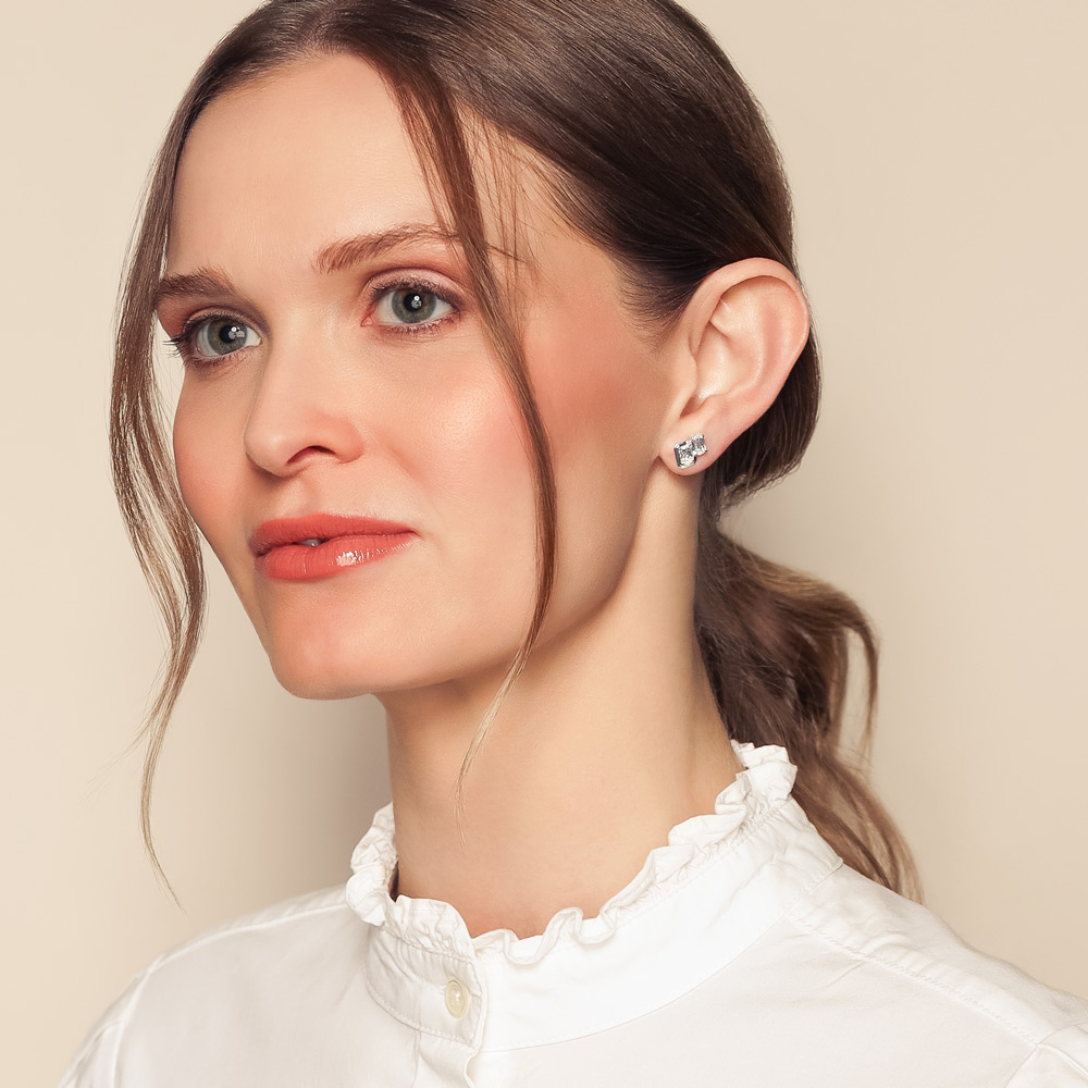 Christopher Designs Crisscut L'Amour Diamond Duo Stud Earrings in Yellow Gold