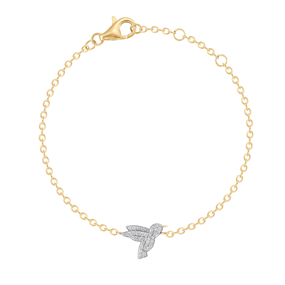 Phillips House Symphony Diamond Pave Mini Hummingbird Bracelet in Two Tone