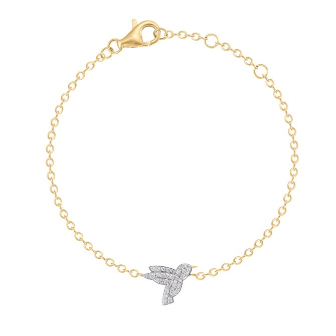 Phillips House Symphony Diamond Pave Mini Hummingbird Bracelet in Two Tone