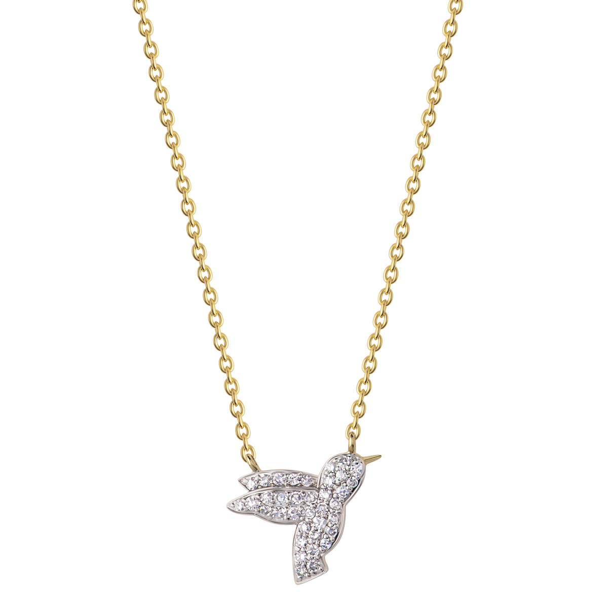Phillips House Symphony Diamond Pave Petite Hummingbird Pendant in Two Tone