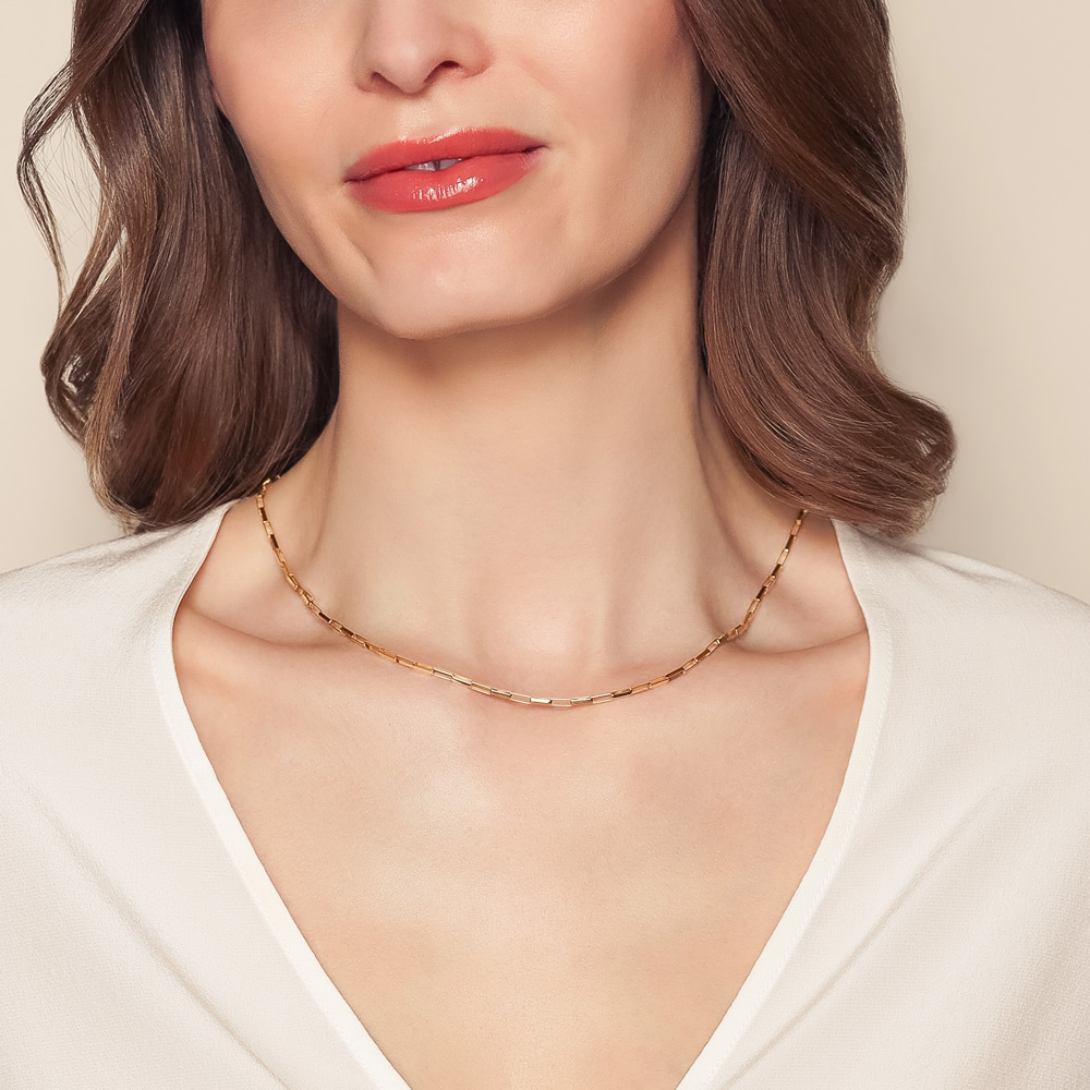 Yellow Gold Long Link Box Chain, 18