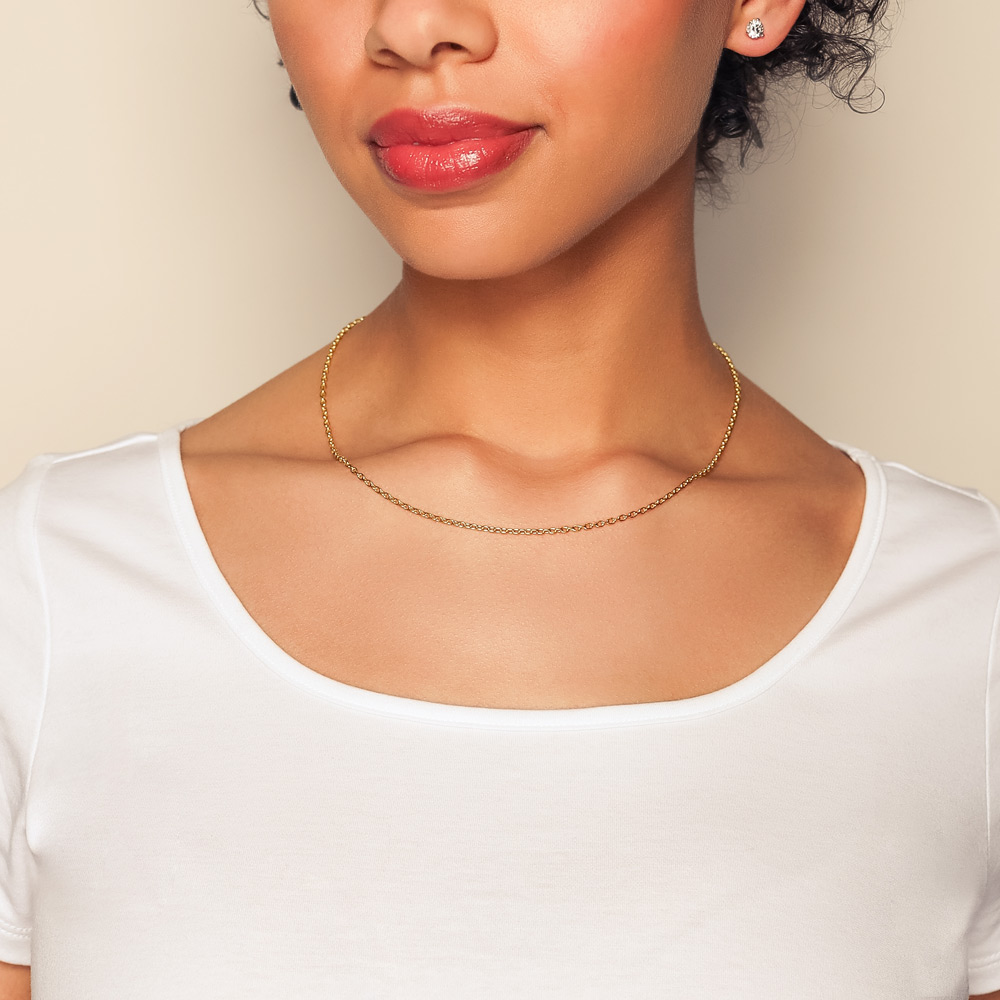 Marika Yellow Gold Chain & Charm Link Necklace, 18