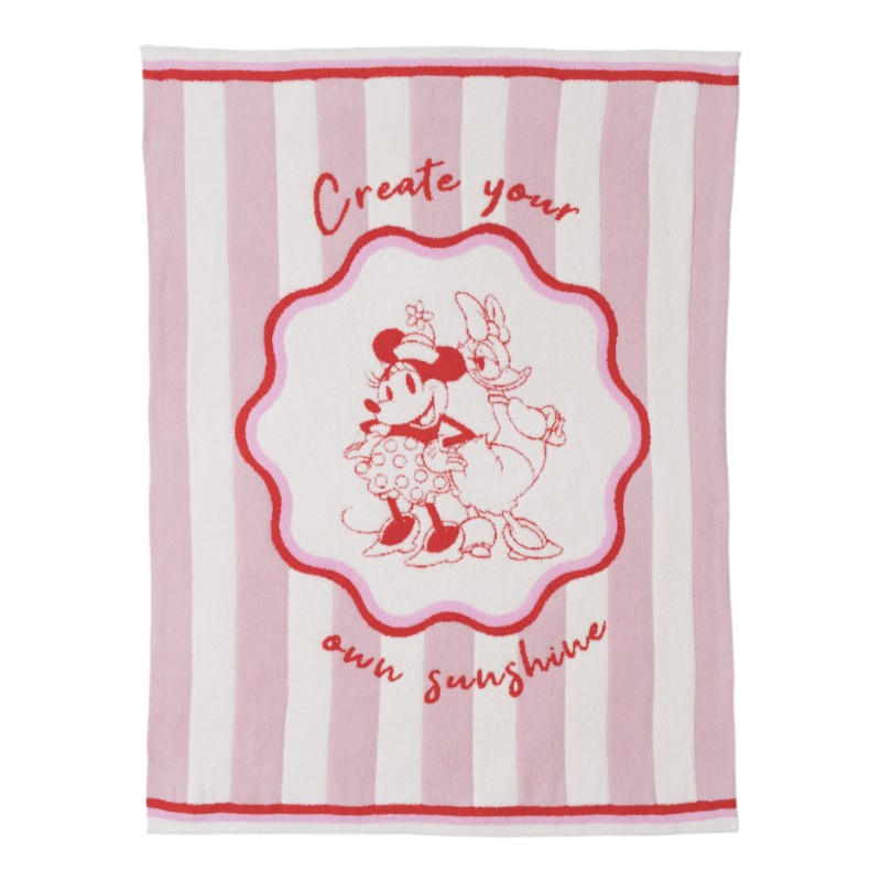 Barefoot Dreams CozyChic Disney Minnie and Daisy Stripe Blanket