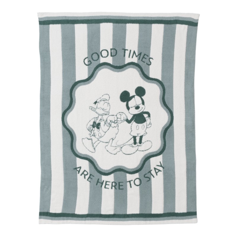 Barefoot Dreams CozyChic Disney Mickey and Donald Stripe Blanket