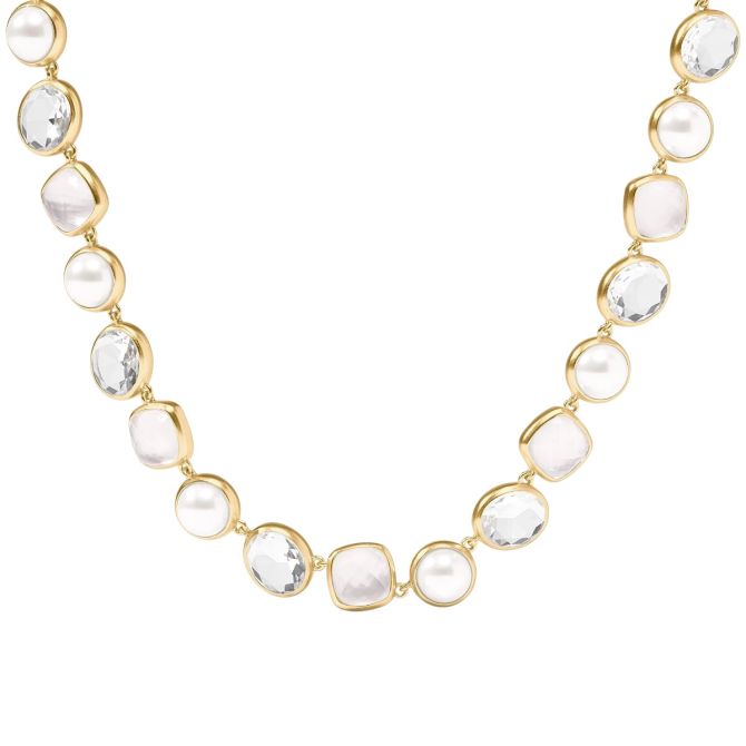Julie Vos Kaleidoscope Tennis Necklace, Iridescent Clear Crystal