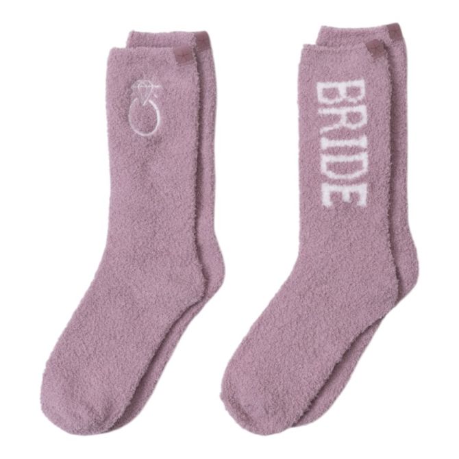 Barefoot Dreams CozyChic Bride Socks, Teaberry and Pearl
