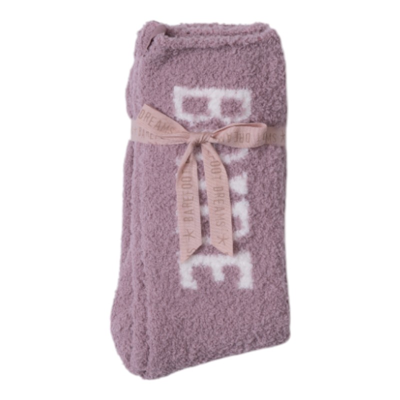 Barefoot Dreams CozyChic Bride Socks, Teaberry and Pearl