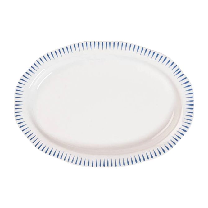 Juliska Sitio Stripe 17" Serving Platter, Delft Blue