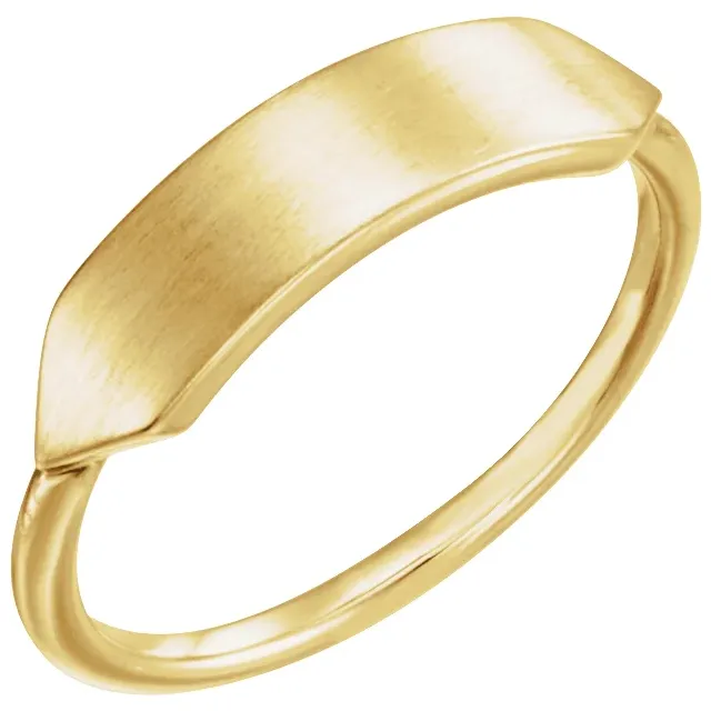 14K Yellow Gold Ladies Geometric Signet Ring