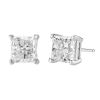 Princess Cut Diamond Stud Earrings in White Gold, 2.00 cttw
