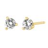 18K Yellow Gold Round Diamond Stud Earrings, 0.35cttw