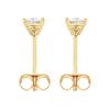 18K Yellow Gold Round Diamond Stud Earrings, 0.35cttw