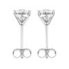 Round Diamond Stud Earrings in White Gold, 0.75cttw