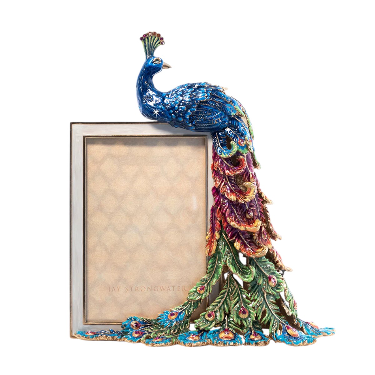 Jay Strongwater Eve Rainbow Peacock Frame, 4x6