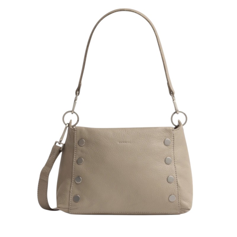 Hammitt Bryant Medium Shoulder Bag, Pewter Pebble and Brushed Silver Hardware