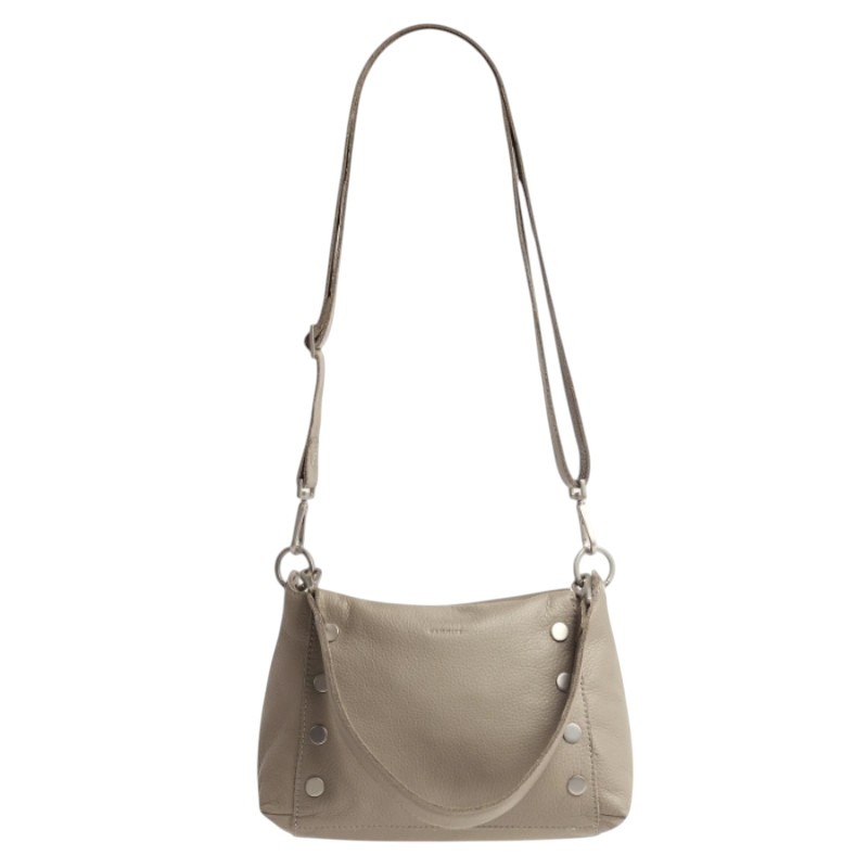 Hammitt Bryant Medium Shoulder Bag, Pewter Pebble and Brushed Silver Hardware