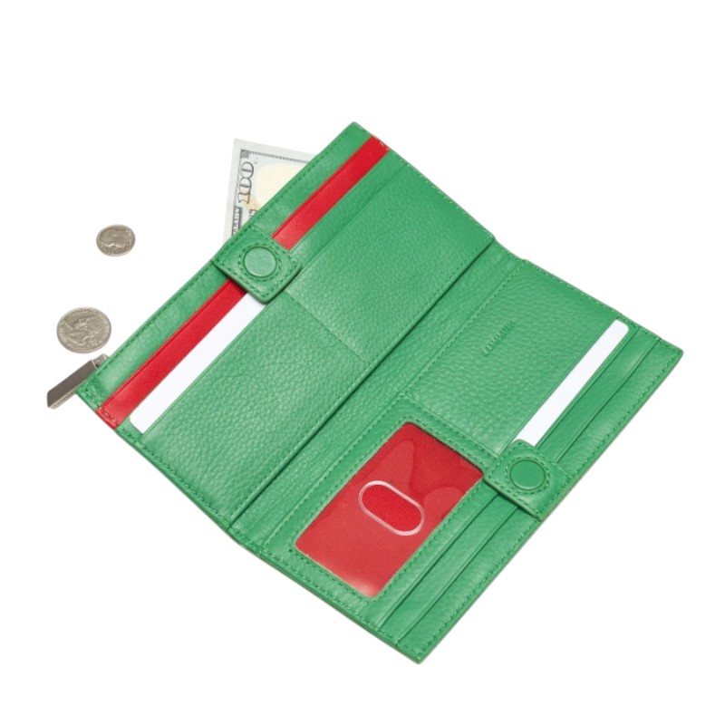 Hammitt 110 North Wallet, Lime Zest and Brushed Silver Hardware