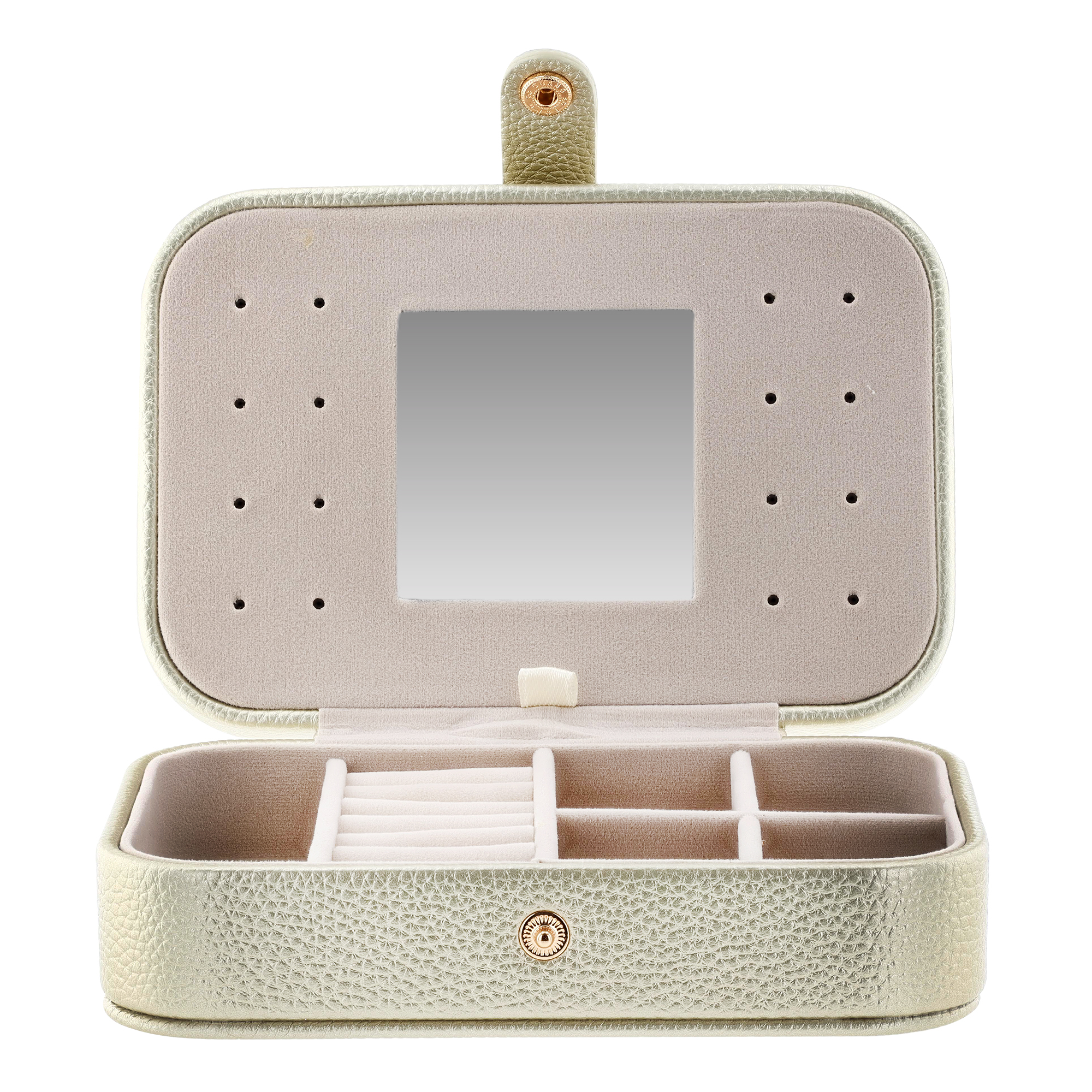 Small Gold Leather Jewelry Case with Warren Buffett Signature