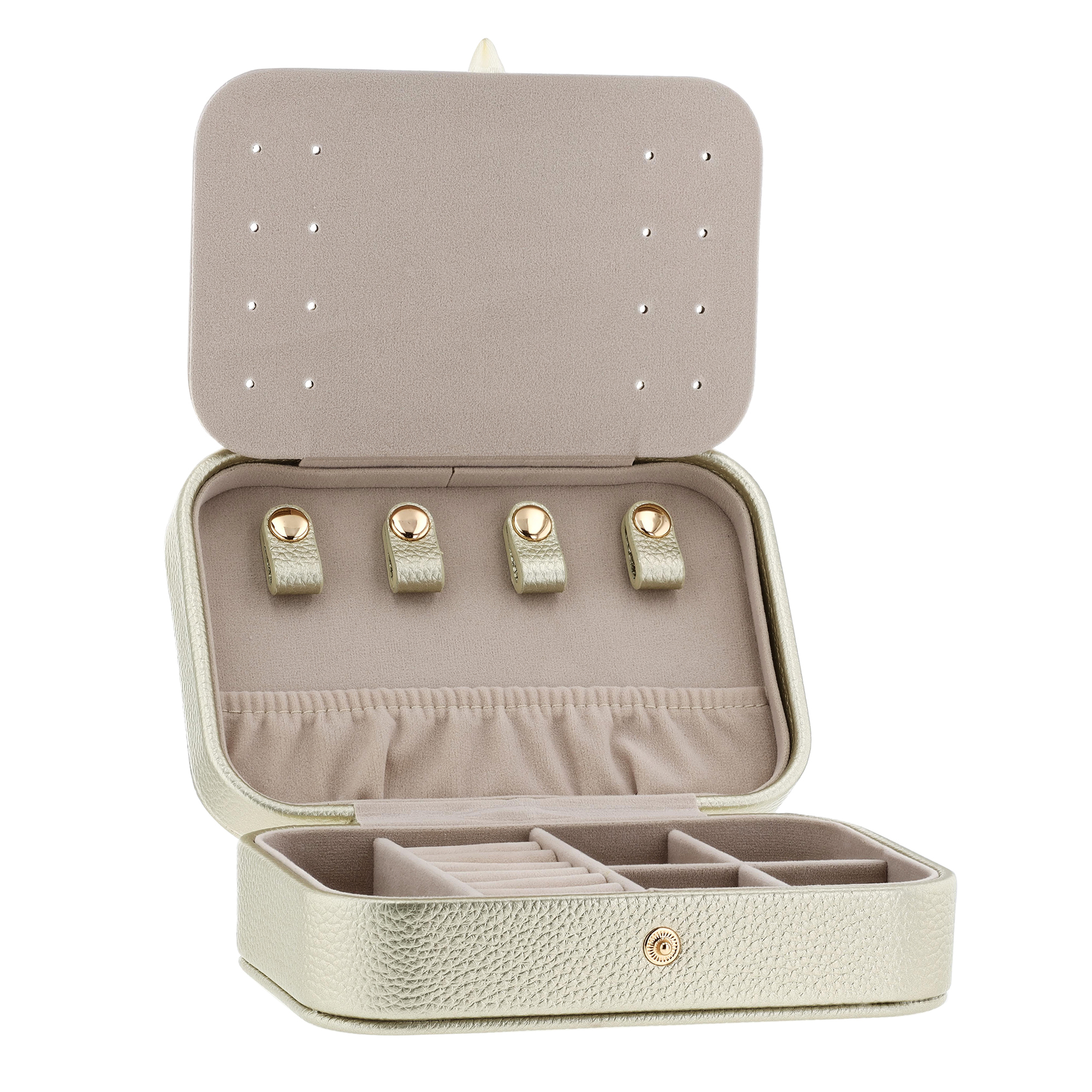 Small Gold Leather Jewelry Case with Warren Buffett Signature