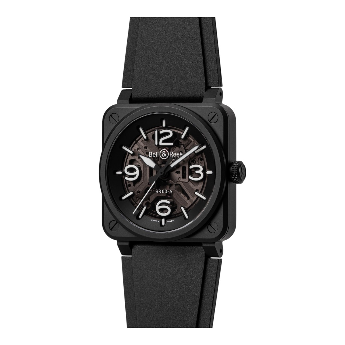 Bell & Ross BR 03 Black Ceramic 41mm Men's Watch, Skeleton Dial