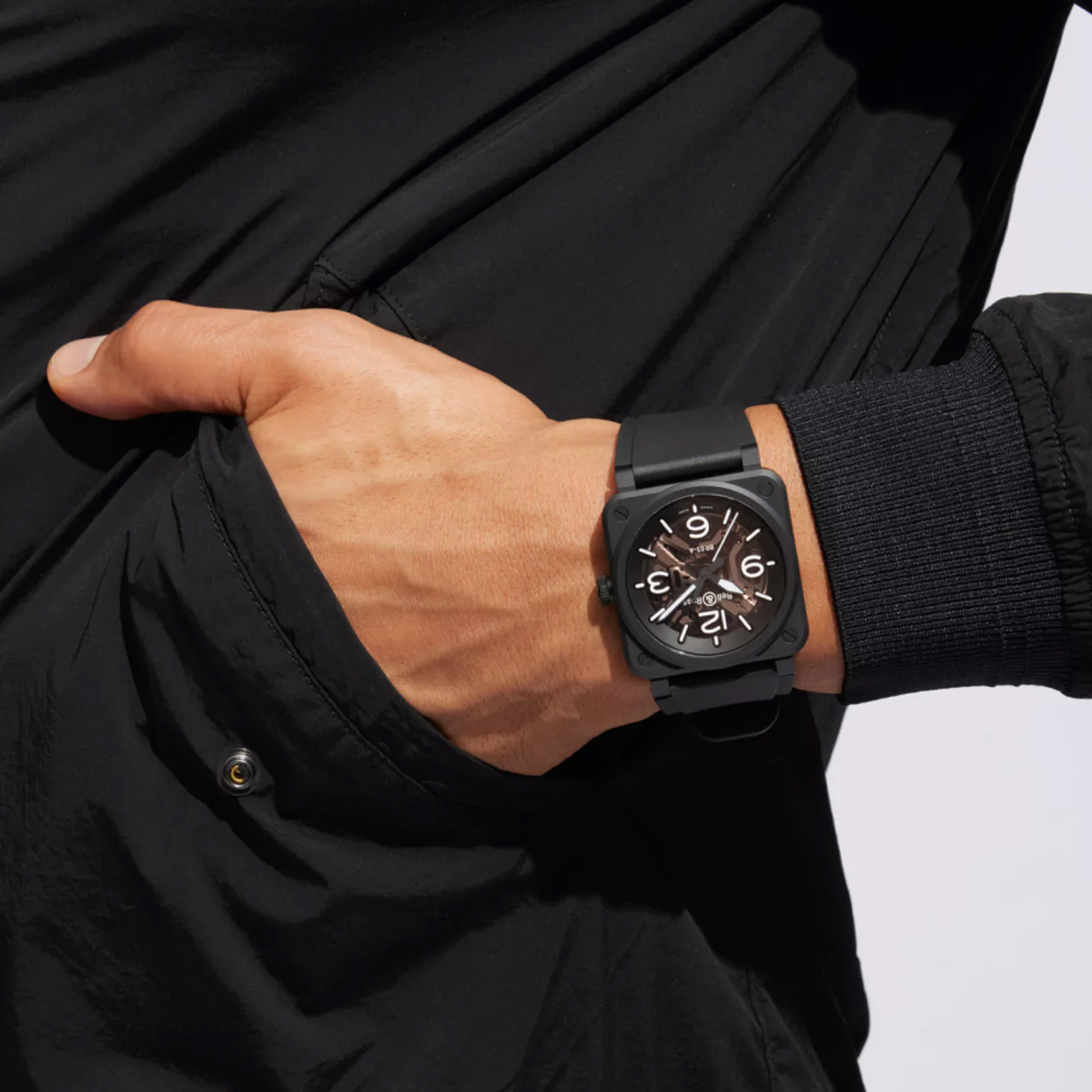 Bell & Ross BR 03 Black Ceramic 41mm Men's Watch, Skeleton Dial