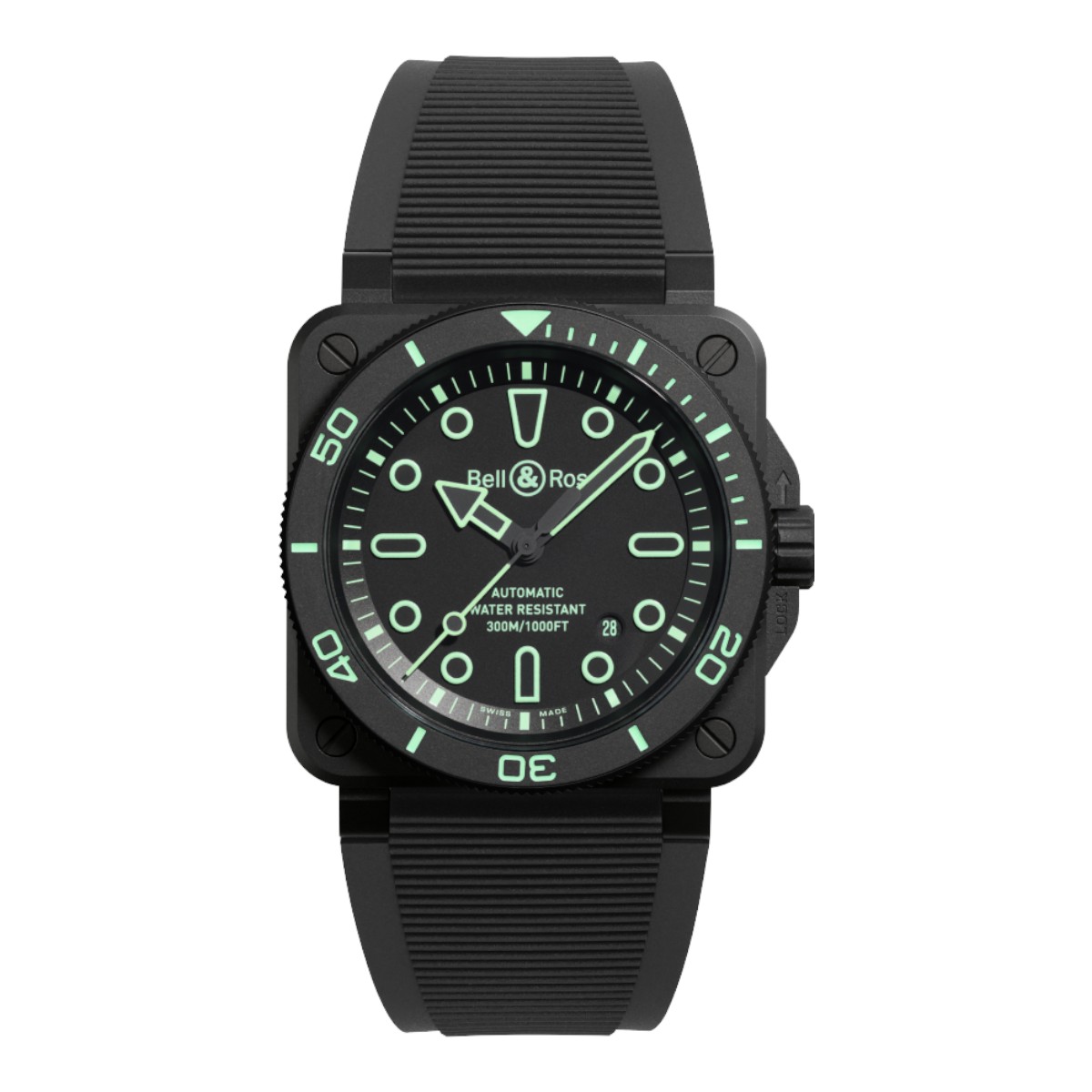 Bell and Ross BR-03 Diver Lum Outline 42mm Men's Watch, Black Dial
