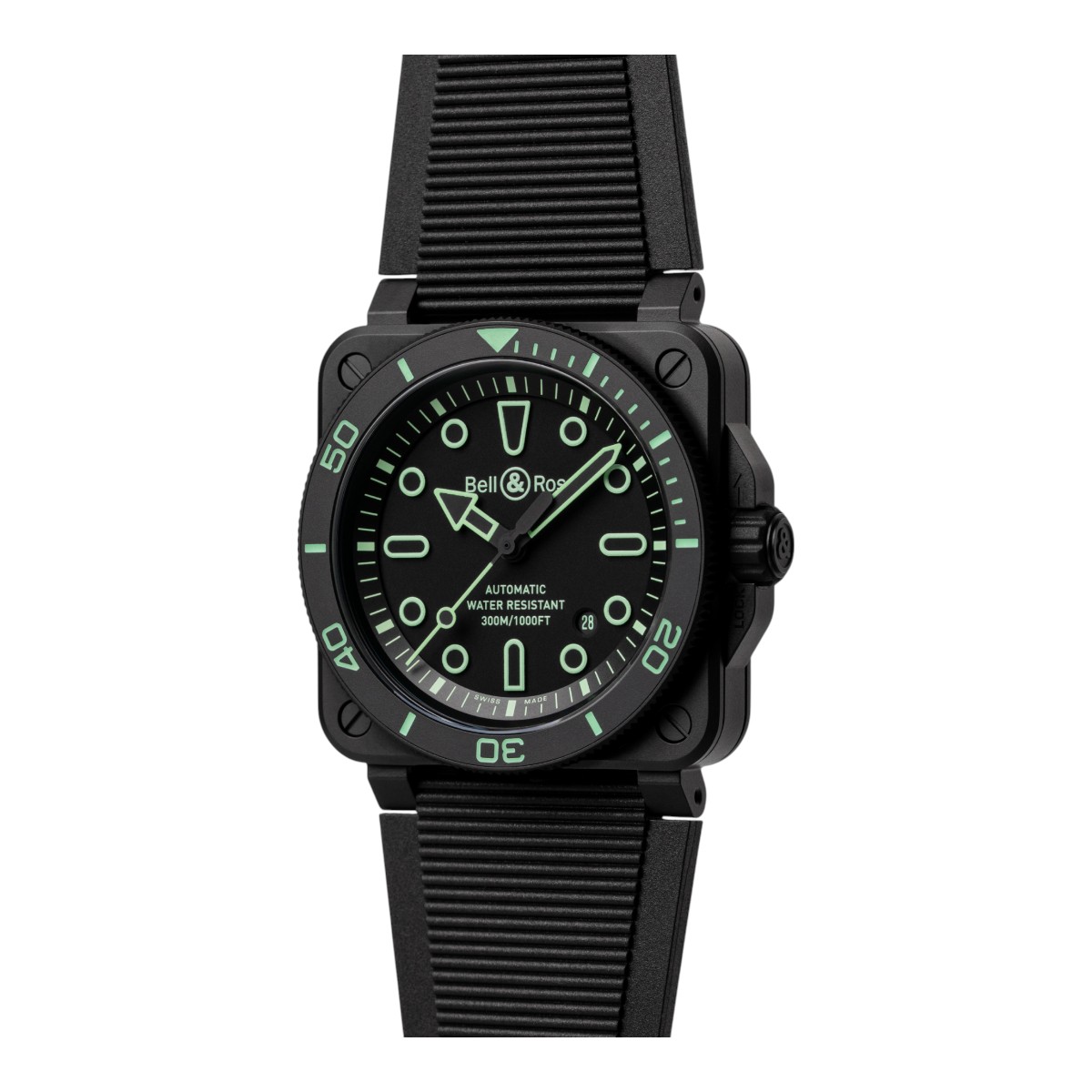 Bell and Ross BR-03 Diver Lum Outline 42mm Men's Watch, Black Dial