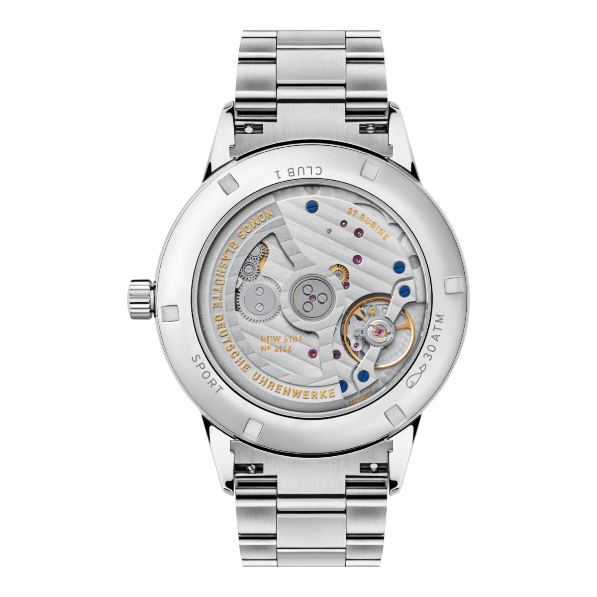 Nomos Glashutte Club Sport Neomatik 42 Date Back 42mm Watch, Black Dial