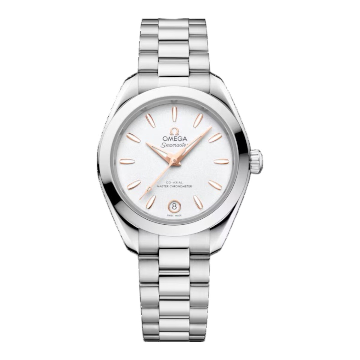 Omega Seamaster Aqua Terra 150m 30mm Women's Watch, Silver and Rose Gold Dial