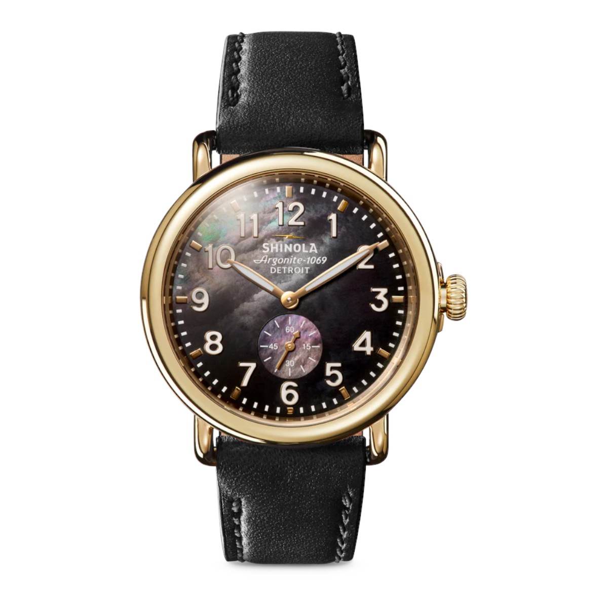 Shinola Runwell 41mm Men's Watch, Black Mother of Pearl Dial