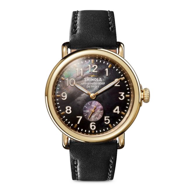 Shinola Runwell 41mm Men's Watch, Black Mother of Pearl Dial